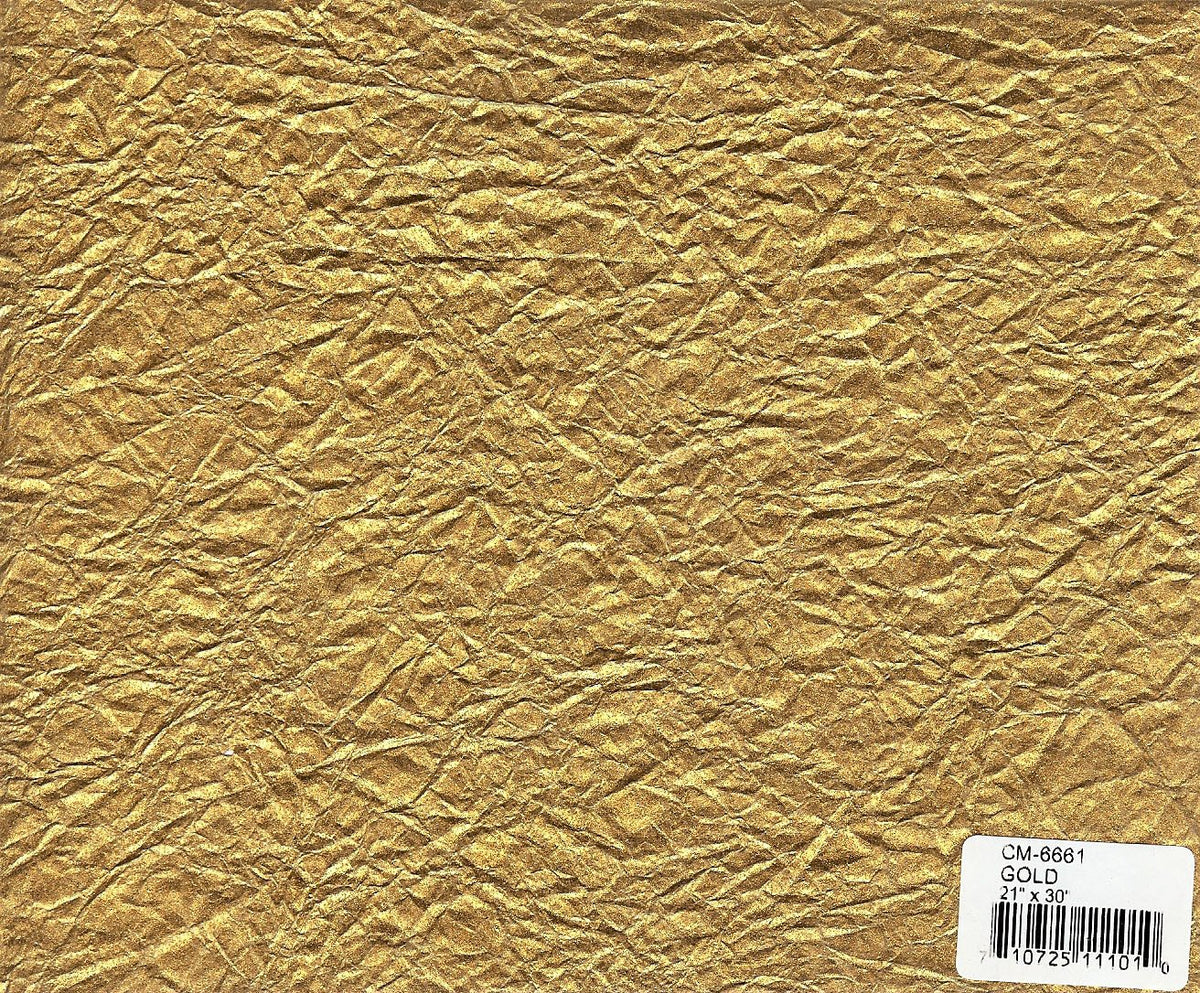Gold background of a sheet of finely crinkled metal foil