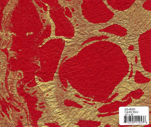 Marbled Momigami Paper - Fiery Red