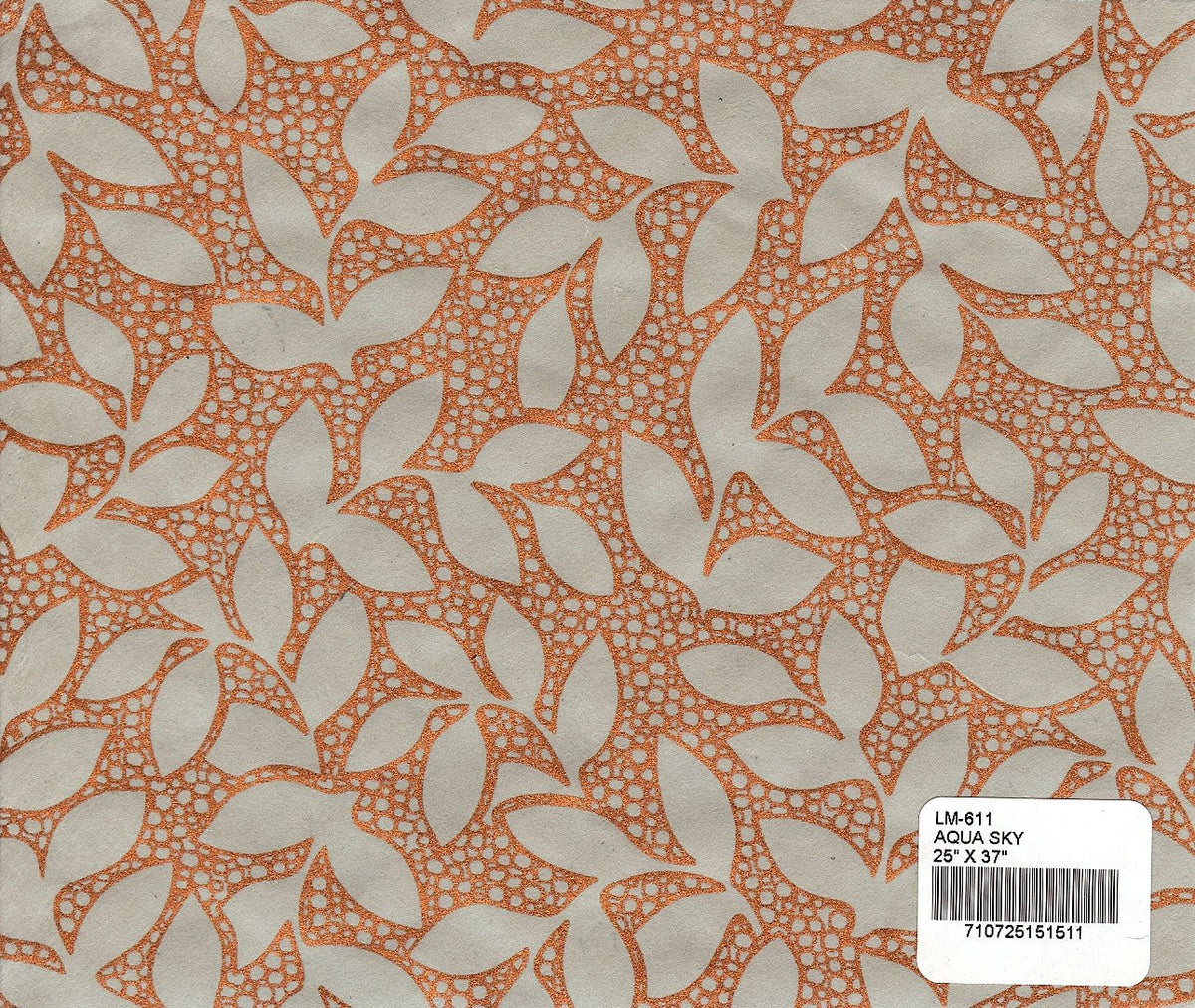 Screenprinted Leaf Motif Paper - Aqua Sky – Mountain Valley Paper