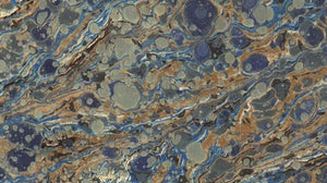 Italian Marble Veined Marble Pattern - Blues, Brown, Gold
