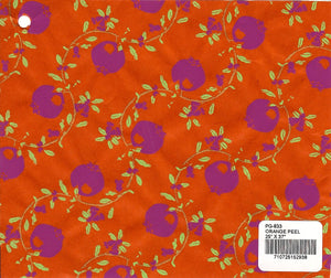 Screenprinted Pomegranate Paper - Orange Peel